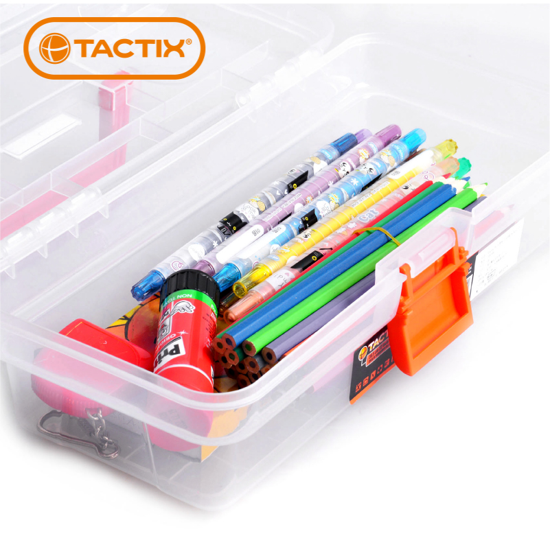 12 pulgadas caja de herramientas de plástico transparente de pesca doméstica multifuncional juguetes de arte pintura caja de almacenamiento