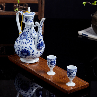 Jingdezhen Ceramic Wine Set 0.5kg White Wine Set Goblet Spirit Cup Flask Set King Gold
