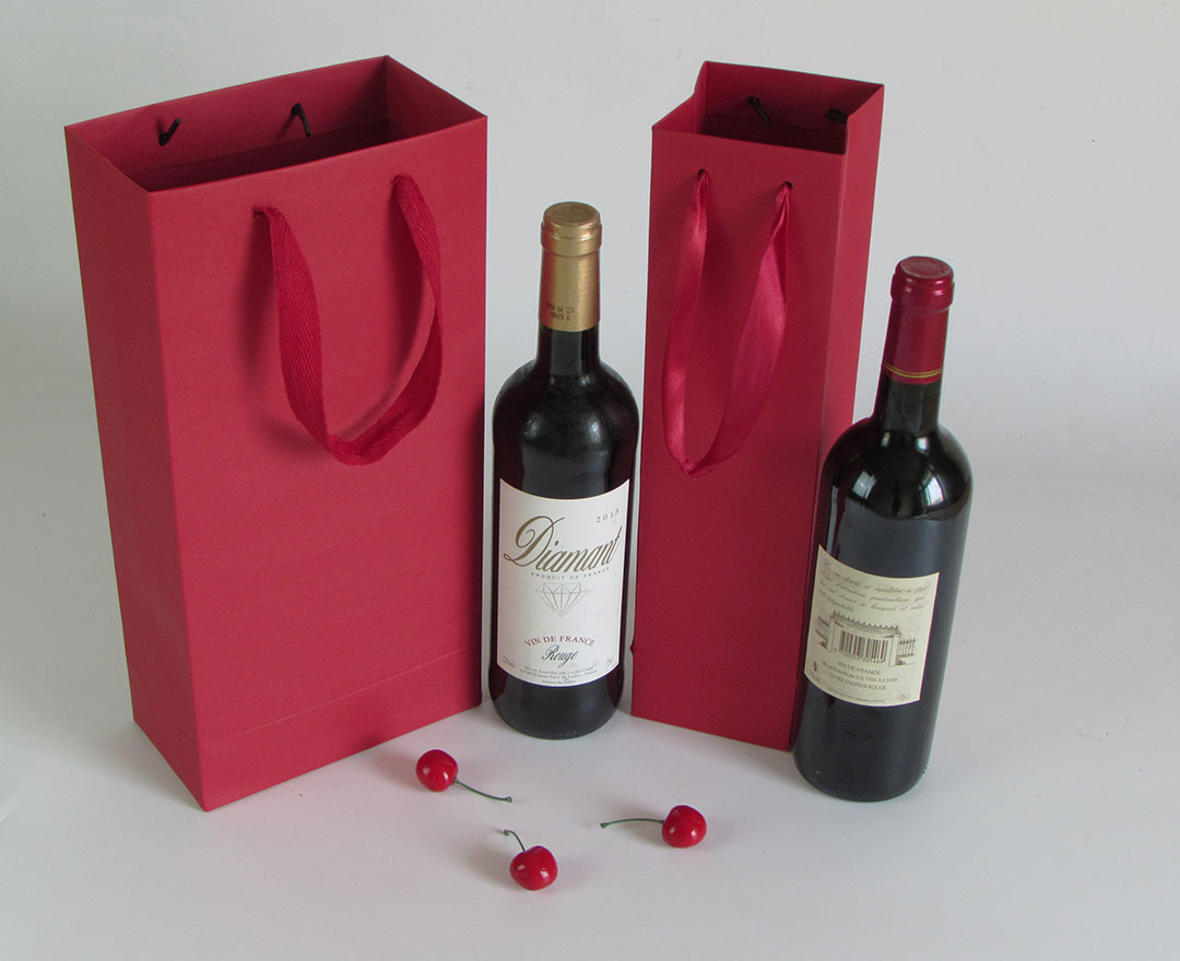 Bolsas de vino tinto bolsas de regalo bolsas de papel de mano bolsas de vino individuales y dobles bolsas personalizadas