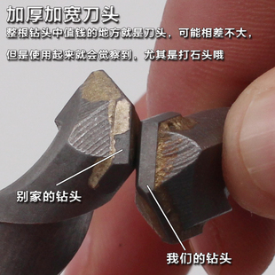 Ql@5N Round Handle Two-Pit Two-Groove Impact Drill Bit Cement Concrete Alloy Drill Bit Round Handle Electric Hammer Drill Bit 6/8/9