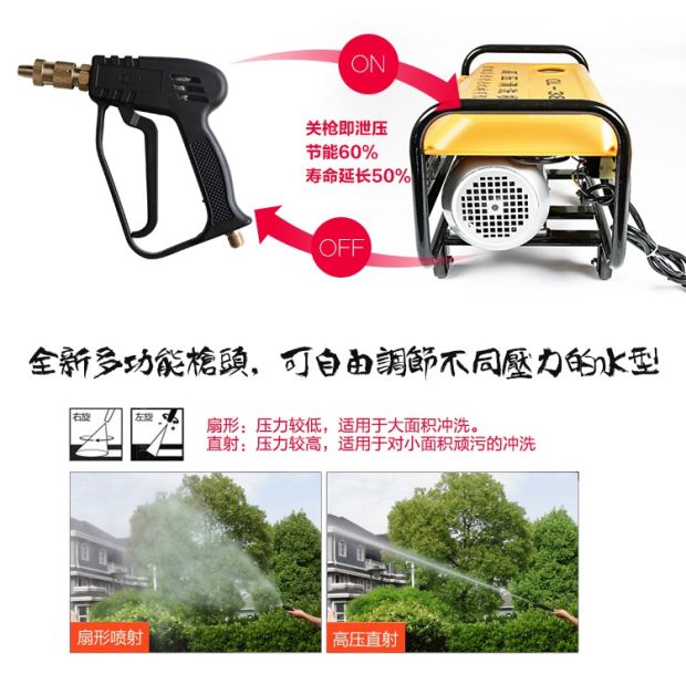 Portable car washer high pressure 220v car brush water pump artifact washer water gun household tools black cat car washer