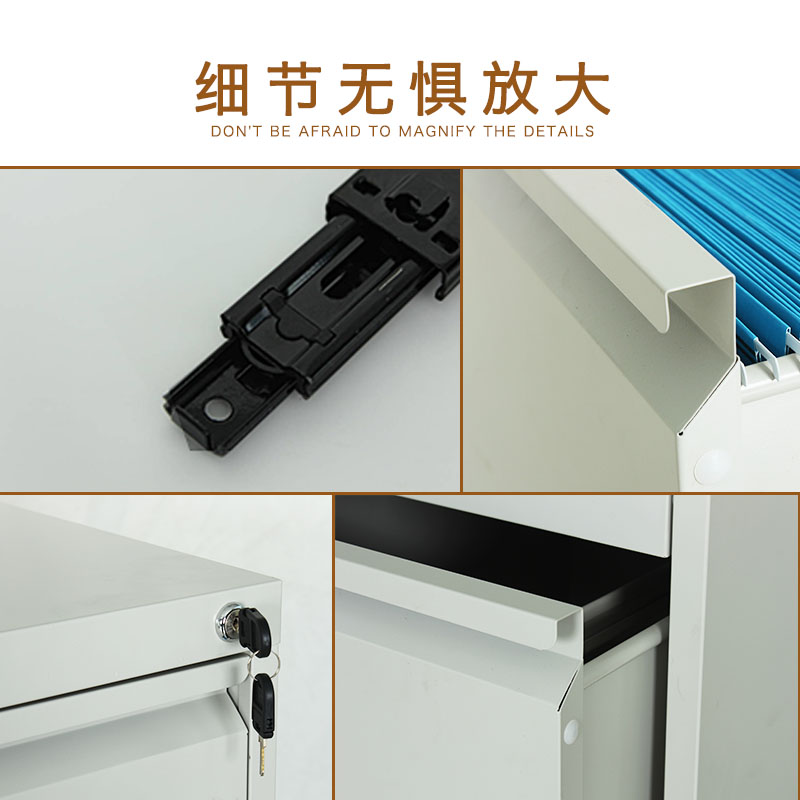 Tres o cuatro cubo del gabinete de archivos A4FC caja de tarjetas colgando datos de trabajo rápido tipo cajón con bloqueo archivos de hoja baja gabinete