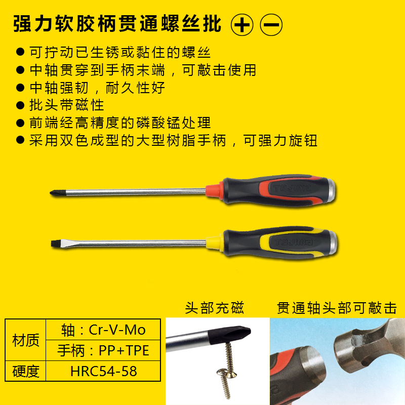 Japón tajima destornillador Tajima cruz fuerte magnético percutible juego de tornillos de impacto herramienta hogar