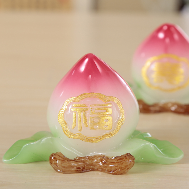 福寿桃摆件送老人生日朋友工艺礼品祝寿礼品家居装饰品佛堂摆件|undefined