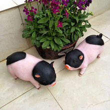 花园装饰 庭院摆件创意礼品小猪模型树脂工艺品动物仿真猪摆件青