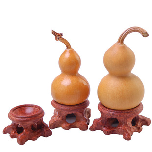 Gourd Base Crystal Ball Toy Natural Large and Small Gourd Bracket Base Cut Out Resin Solid Wood Tray Ornaments
