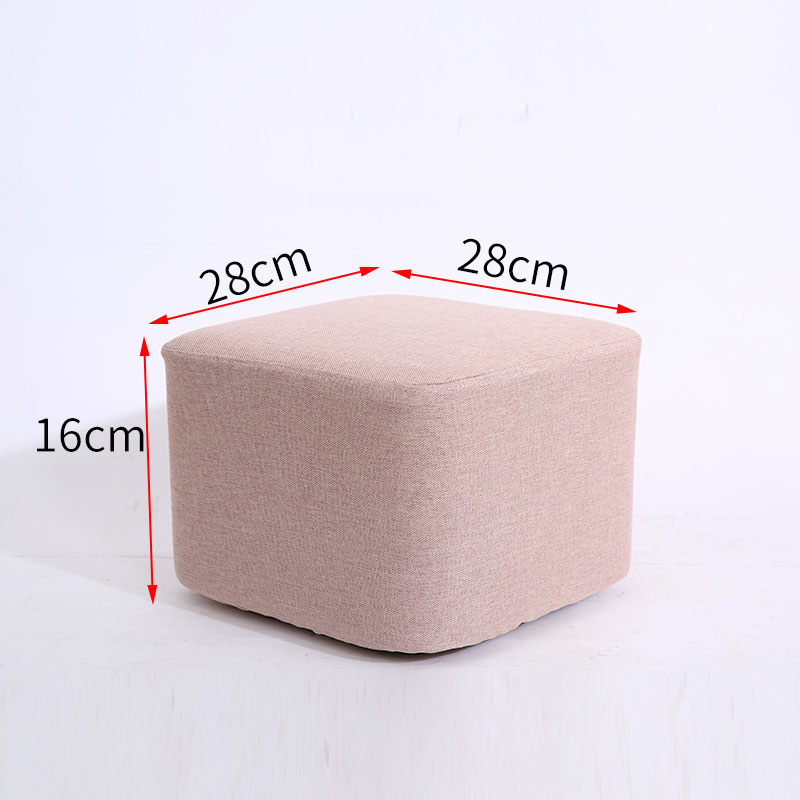 Taburete de tela de madera maciza para cambiar zapatos Taburete de moda Taburete de sofá creativo Taburete de mesa de centro Taburete redondo Taburete de banco pequeño para el hogar