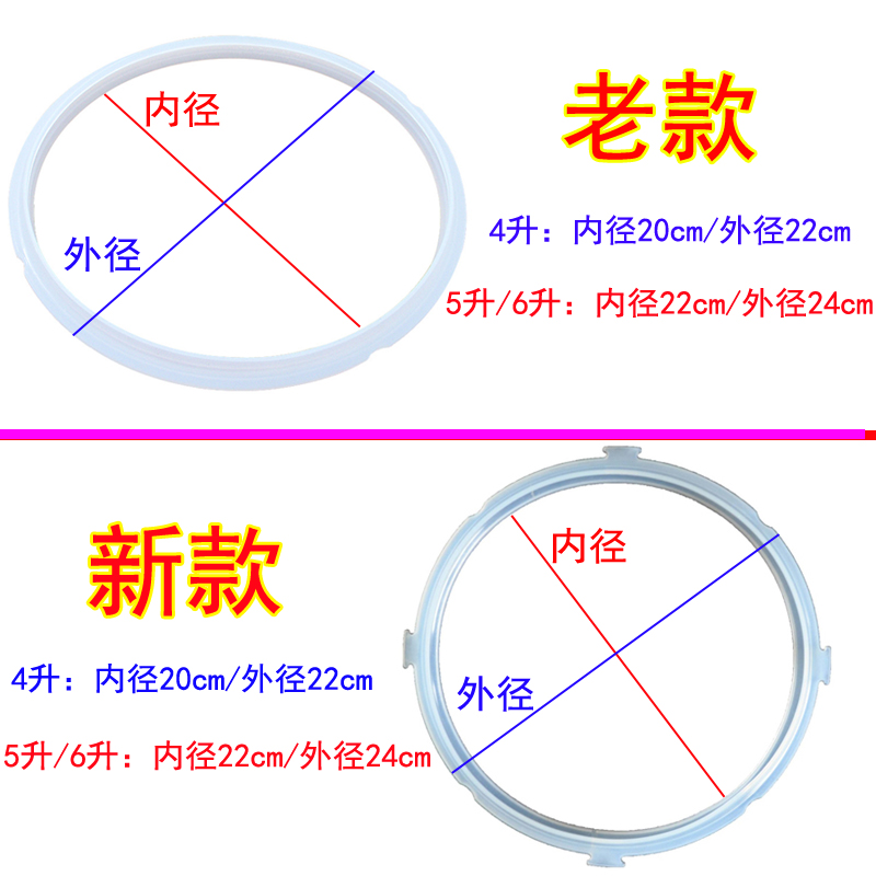 美的胶圈4L5L6L电压力锅密封圈加厚老款新款凸扣MD-13LS508A包新