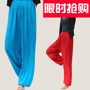 Spring and Summer Cotton Silk Tai Chi Pants for Middle-Aged and Elderly Men and Women, Plus-Size Lantern Pants, Tai Chi Uniforms, Martial Arts Practice Pants