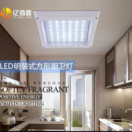 W1TR方形明装LED厨卫灯厨房卫生间浴室吸顶灯具批发阳台走廊灯防