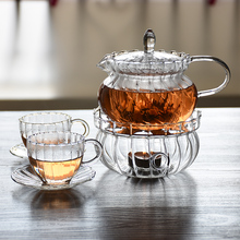 100N薄复古玻璃茶壶下午茶茶具轻奢套装养生煮泡水果花茶壶可加热