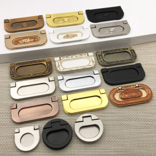 Wardrobe Door Drawer Stainless Steel Color Dark Handle Modern Simple Invisible Cabinet Door Non-Slot Open Flat Handle