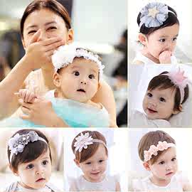 #宝宝发带韩国女婴儿公主0-1-3岁头饰护囟门头花0-6-12个月蝴蝶结