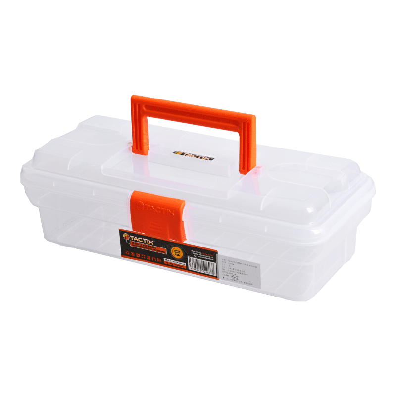 12 pulgadas caja de herramientas de plástico transparente de pesca doméstica multifuncional juguetes de arte pintura caja de almacenamiento