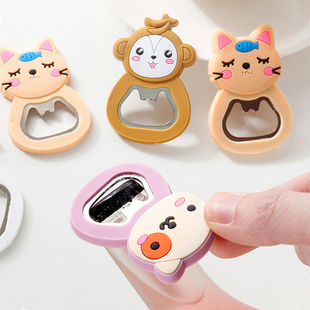 Cartoon Cute Silicone Multifunctional Wine Opener Wine Bottle Opener Beer Bottle Opener Creative Refrigerator Sticker