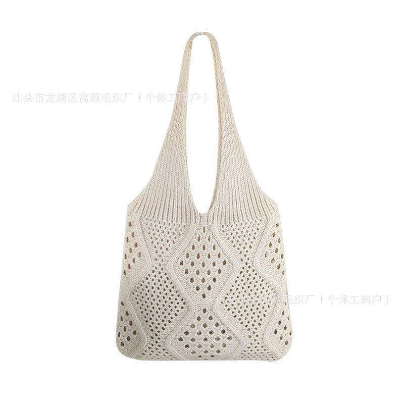 2024 New Women's Shoulder Bag All-match Hollow Hand Knitted Bag Large Capacity Tote Bag Amazon Cross-border - 4