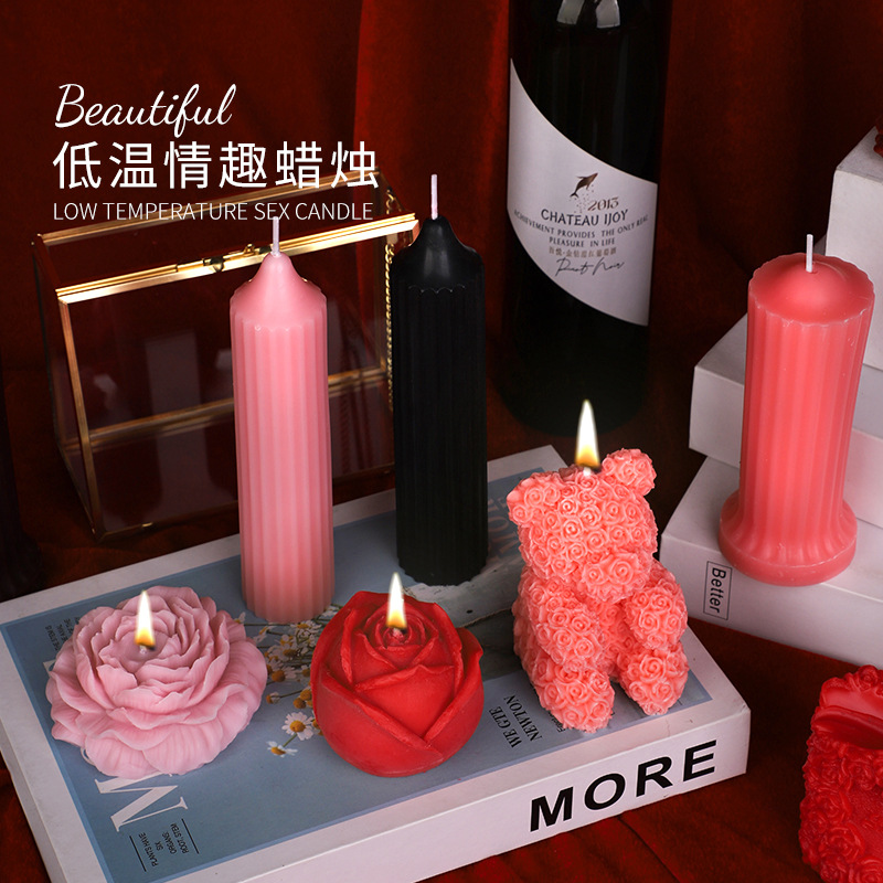 SM Sex Supplies Cat's Claw Rose Low Temperature Candle Couples Flirting Props Alternative Passion Teach Wax Drop - 3