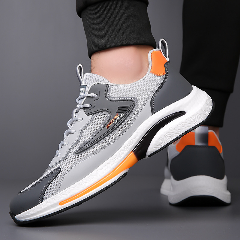 Men's Casual Breathable Mesh sneaker 2024 Summer New Soft Bottom Anti-Slip Shock Absorbing Men's Lightweight Running Shoes - 1