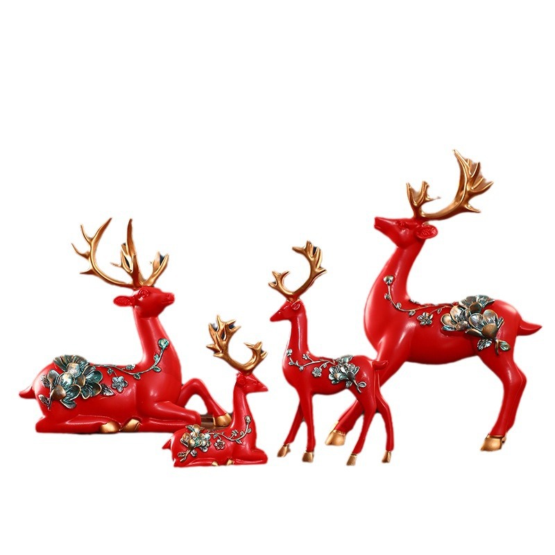 Creative Sika Deer Ornaments Modern Living Room TV Cabinet Home Decorations New House Housewarming Wedding Gift for Newlyweds - 4