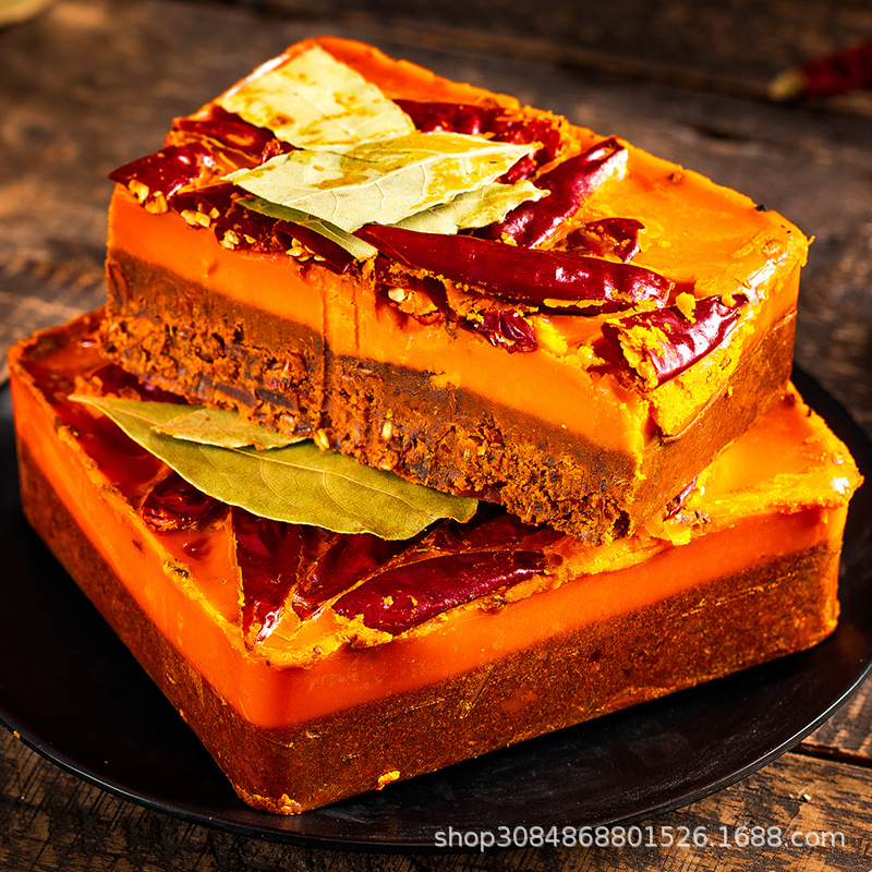 Chongqing old hot pot butter base red soup Luzhou-flavor base spicy generous brick 500g household commercial generation - 3