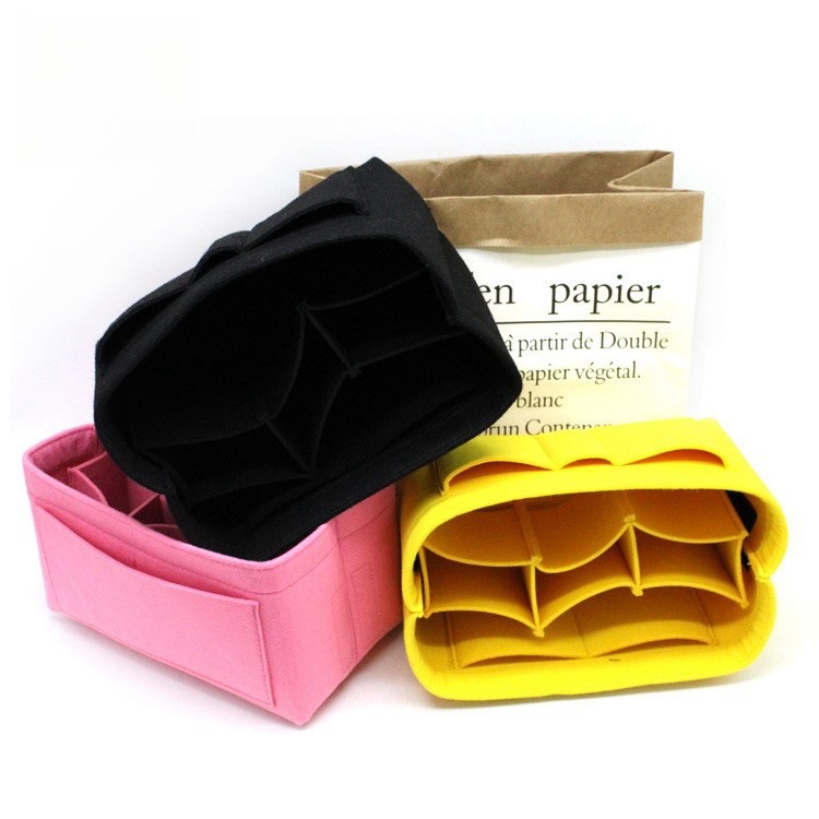 Customized cross-border new felt bag detachable Velcro compartment creative felt makeup storage bag wholesale - 2