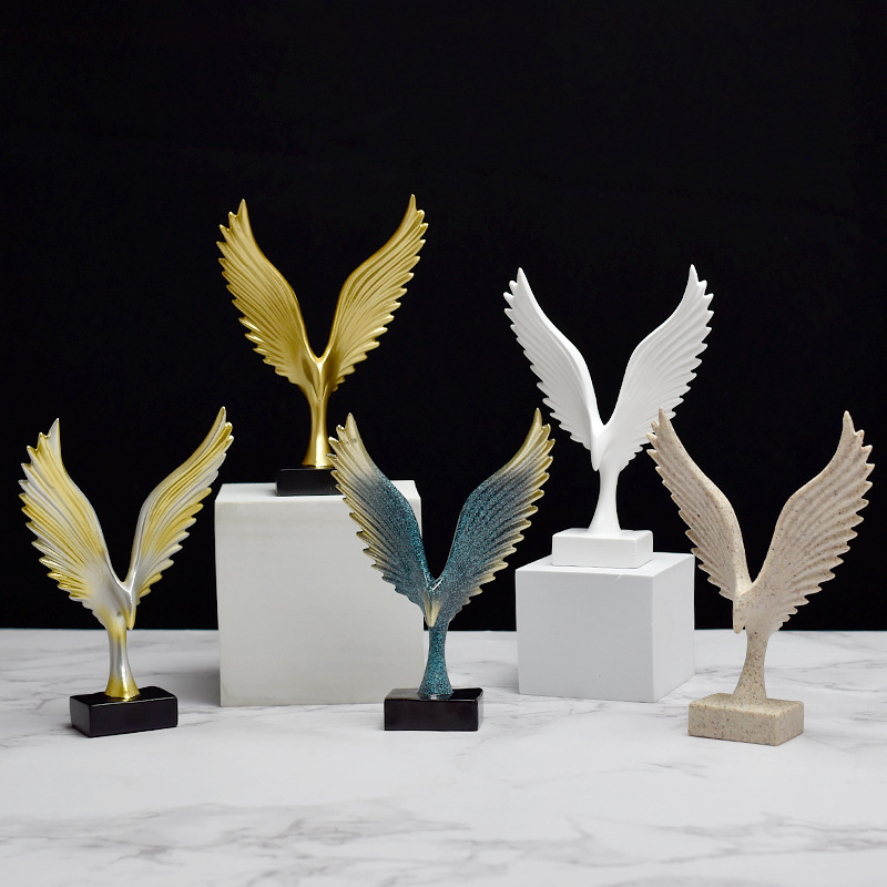 Modern Simple Dapeng Wings Resin Crafts Ornaments Home Living Room Desktop Three-dimensional Angel Wings Decoration - 2