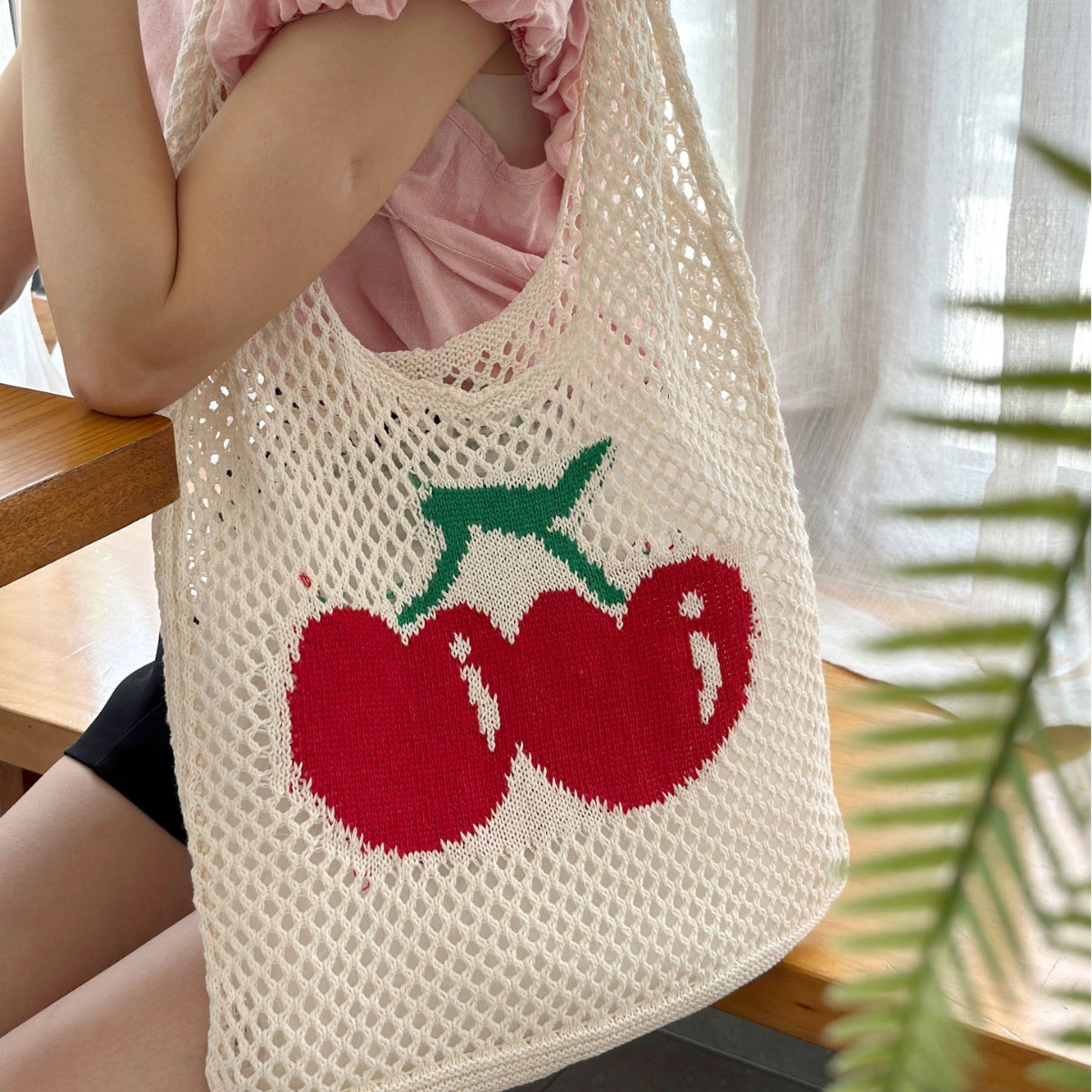 New Hollow Knitted Bag Beach Bag Fashionable All-match Shoulder Bag Simple Large Capacity Tote Bag Small Fresh Cross-border - 3