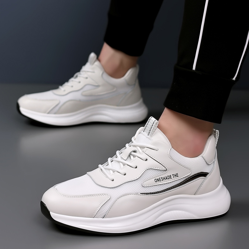 Men's Shoes 2024 Spring New Fashion All-match Mesh Breathable Casual Shoes Men's Genuine Leather Soft Sole Sports Torre Shoes - 1