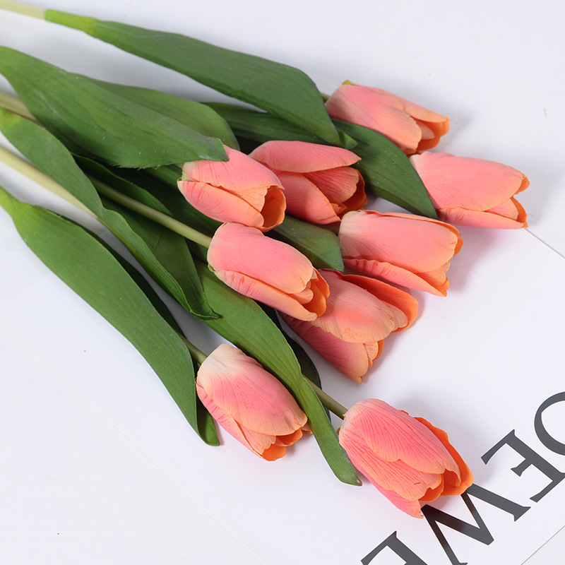 Feel moisturizing tulip simulation bouquet high sense photography ornaments home decoration artificial flowers manufacturers wholesale - 2