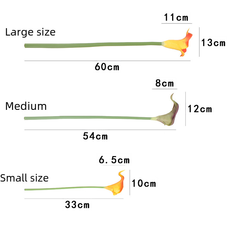 Mini PU calla lily artificial flower cross-border foreign trade home decoration photography props feel wholesale manufacturers - 3
