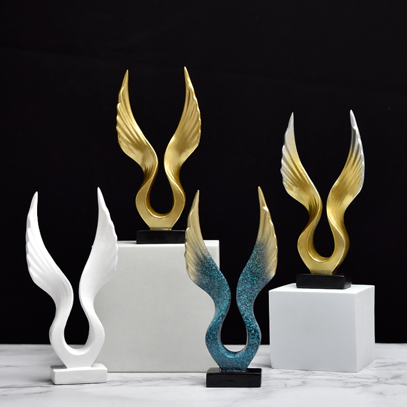 Modern Simple Dapeng Wings Resin Crafts Ornaments Home Living Room Desktop Three-dimensional Angel Wings Decoration - 1
