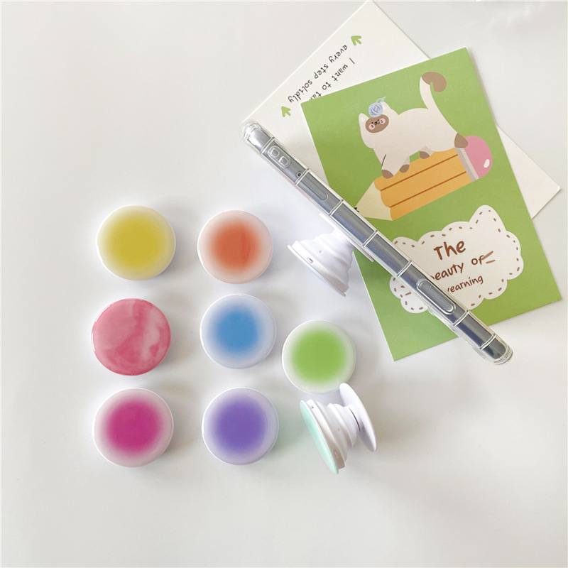 To map custom gradient solid color drop glue airbag bracket custom small gift pattern LOGO mobile phone support ring buckle - 1