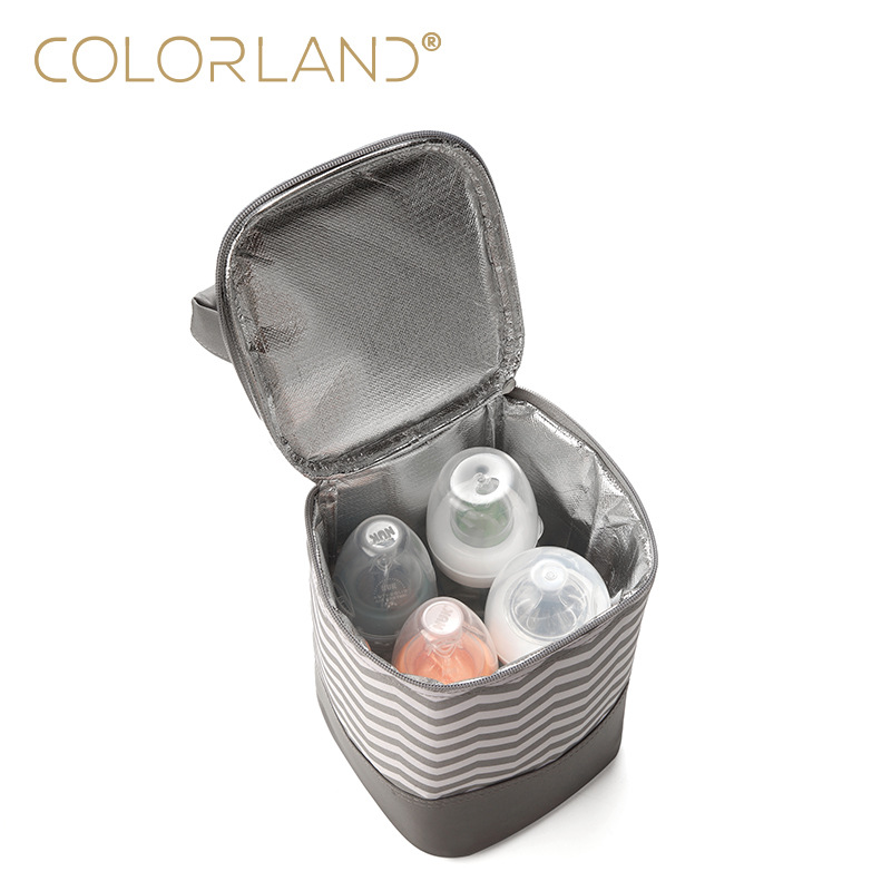 COLORLAND European and American Large Portable Breast Milk Storage Bag Fresh-keeping Bag Baby Bottle Thermos Bag Hangable Baby Car - 2