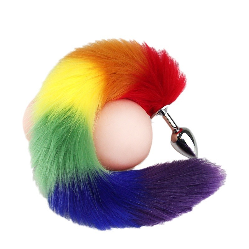 Sm sex toys adult rear colorful multicolor tail adult role-playing imitation fox tail a generation of hair - 4