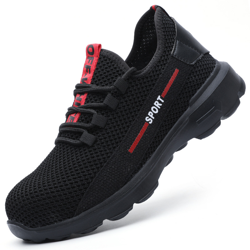 Wholesale lightweight mesh protective shoes summer men's solid soft bottom wear-resistant non-slip anti-smashing anti-puncture old Kevlar