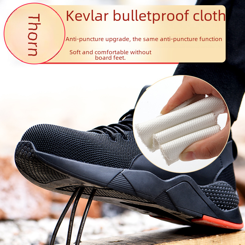 Labor Protection Shoes Anti-smashing and Anti-piercing Cross-border Steel Toe Safety Shoes Breathable Wear-resistant Summer Work Shoes Men's Safety Anti-smashing Shoes - 2