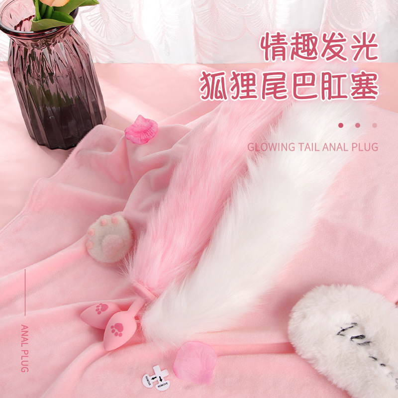 Sex toys sm luminous cat claw anal plug tail female role-playing rear court sex products props a generation of hair