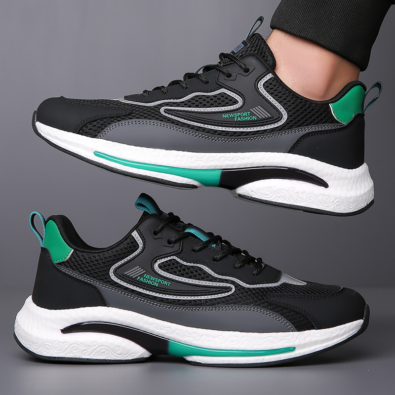 Men's Casual Breathable Mesh sneaker 2024 Summer New Soft Bottom Anti-Slip Shock Absorbing Men's Lightweight Running Shoes - 3