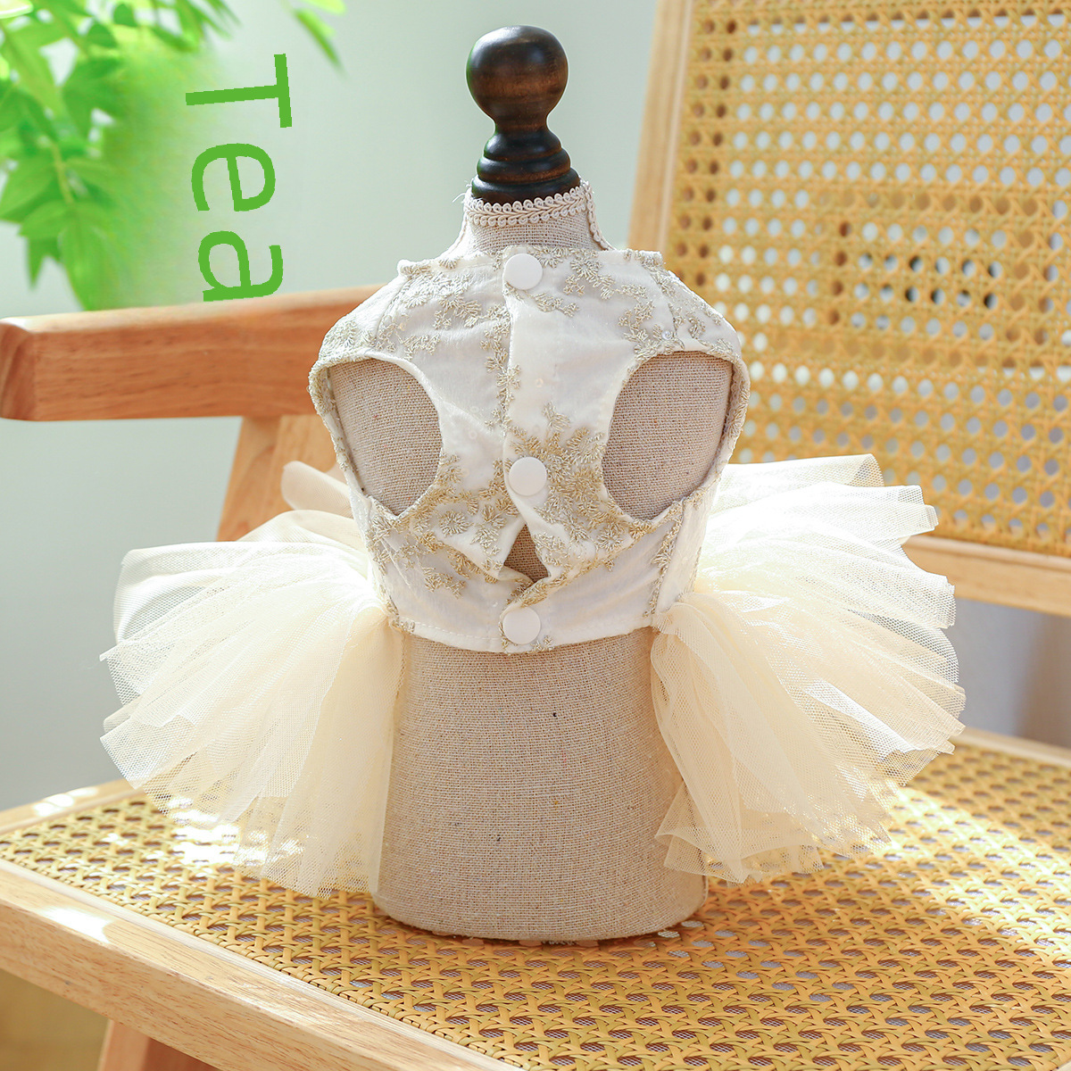 PETCIRCLE Pet Circle Dog Cat Costume Tutu Veil Dress Chest Back High-end Dress Dress Wedding Dress Collection - 3