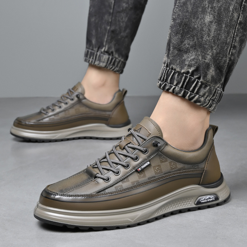 European Station Men's Shoes 2024 Autumn New Thick-soled All-match Fashionable sneaker Slip-on Driving Lightweight Casual Shoes - 1