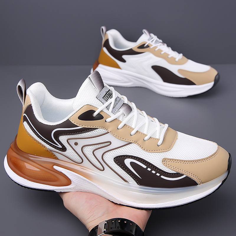 Men's Shoes 2024 Summer New Fashionable Breathable Anti-slip Mesh Large Size Shoes Lightweight Shock Absorption Casual Sports Running Shoes - 2