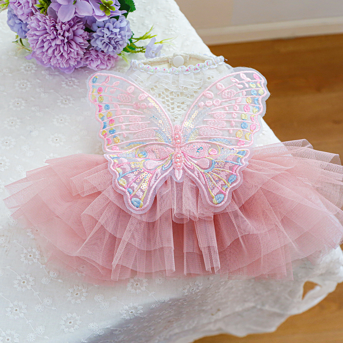 Factory direct supply/in stock new pet clothes dog cat clothing clothing cute butterfly fairy gauze skirt - 4