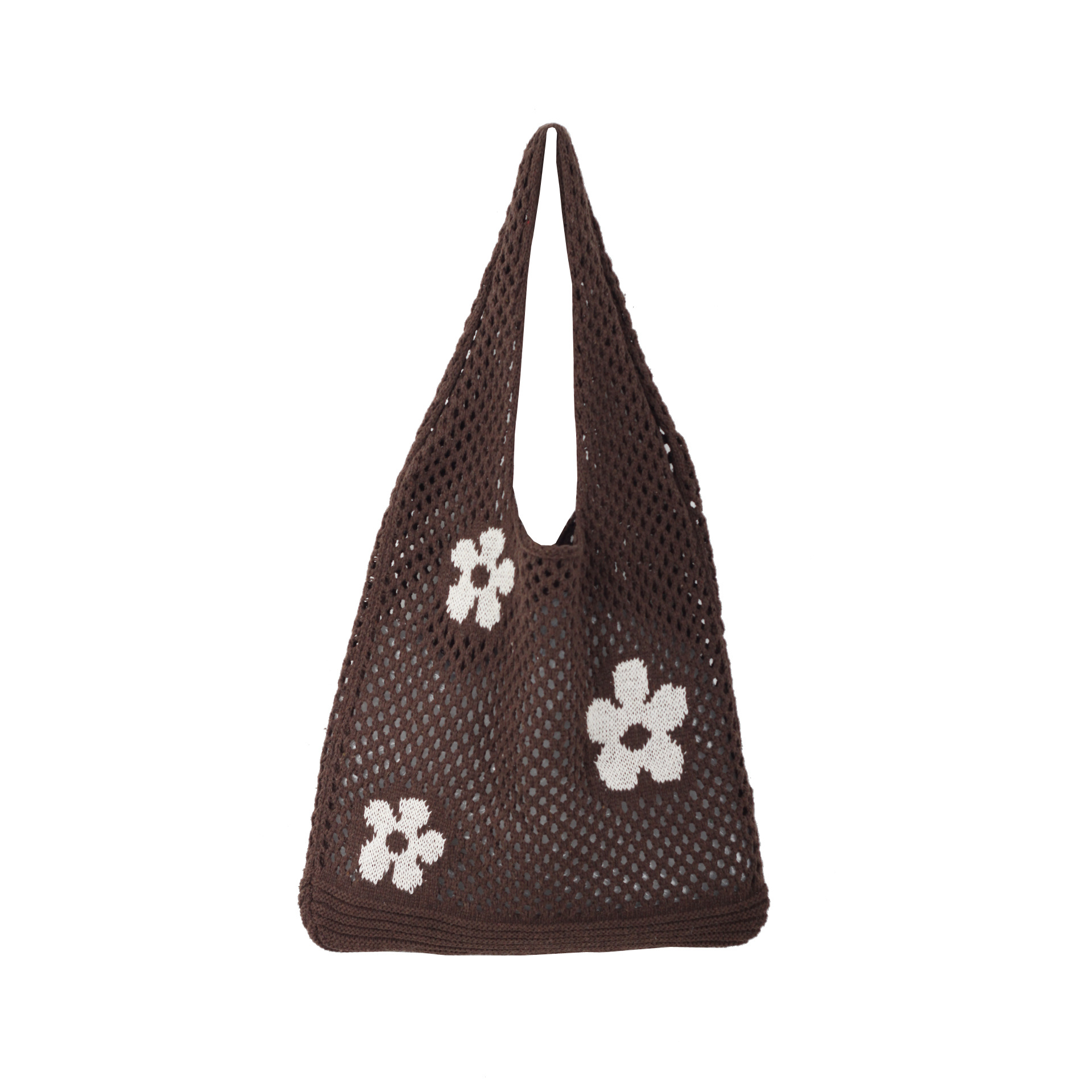 Cross-border Amazon Knitted Bag Hollow Sunflower Pattern Women's Shoulder Bag Seaside Vacation Woven Bag Women - 4