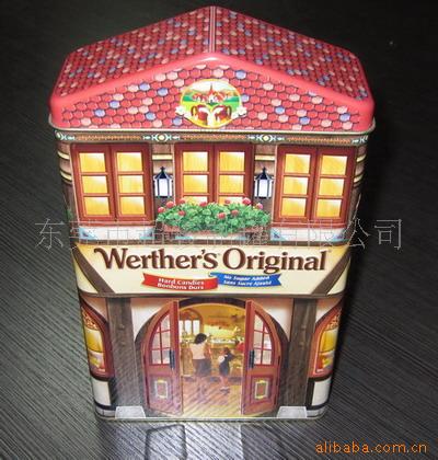 供应屋形罐 食品包装罐 异形罐 房子罐 马口铁罐