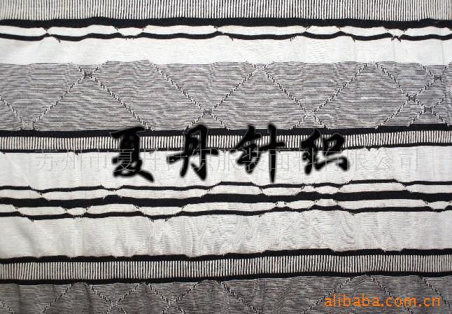R+70·30涤包氨单面提花布/银丝彩条汗布(图)金银丝混纺色织