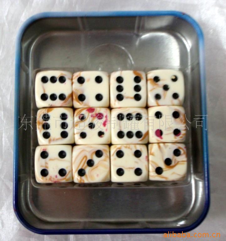 供应扑克盒 股子铁盒 骰子罐 两片罐 马口铁罐