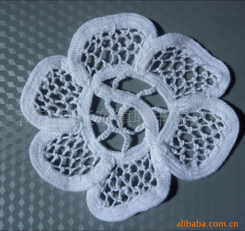 供应全棉手摇花边领花/手盘花边手钩花