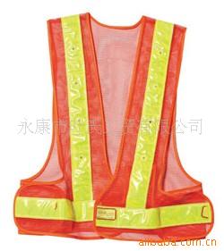 批发晶格LED反光背心 安全警示反光背心  带灯V型反光衣