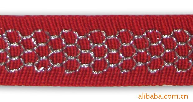 福建织带厂家直销菱形银丝网眼带 全棉带 单开门织带