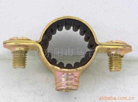 供应管卡M7带胶单环(彩锌喉箍)铁制管道固定用